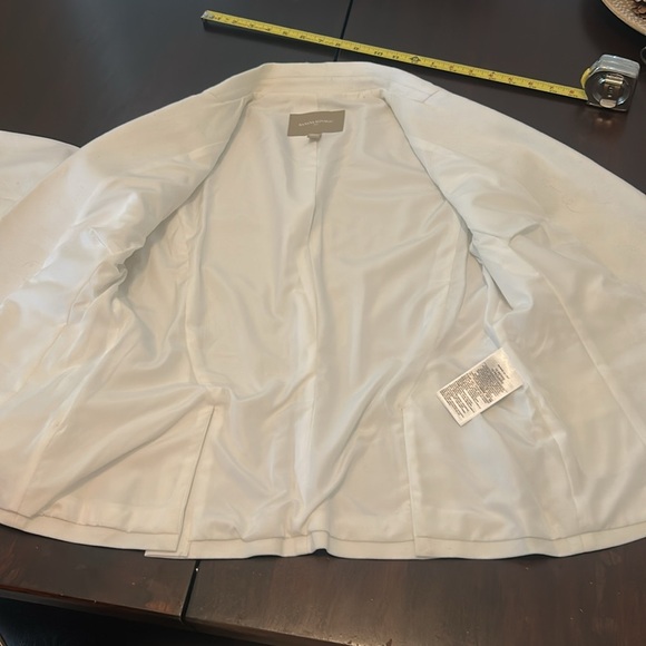 Banana Republic White Cotton Blend Blazer Size 10P - Picture 13 of 17